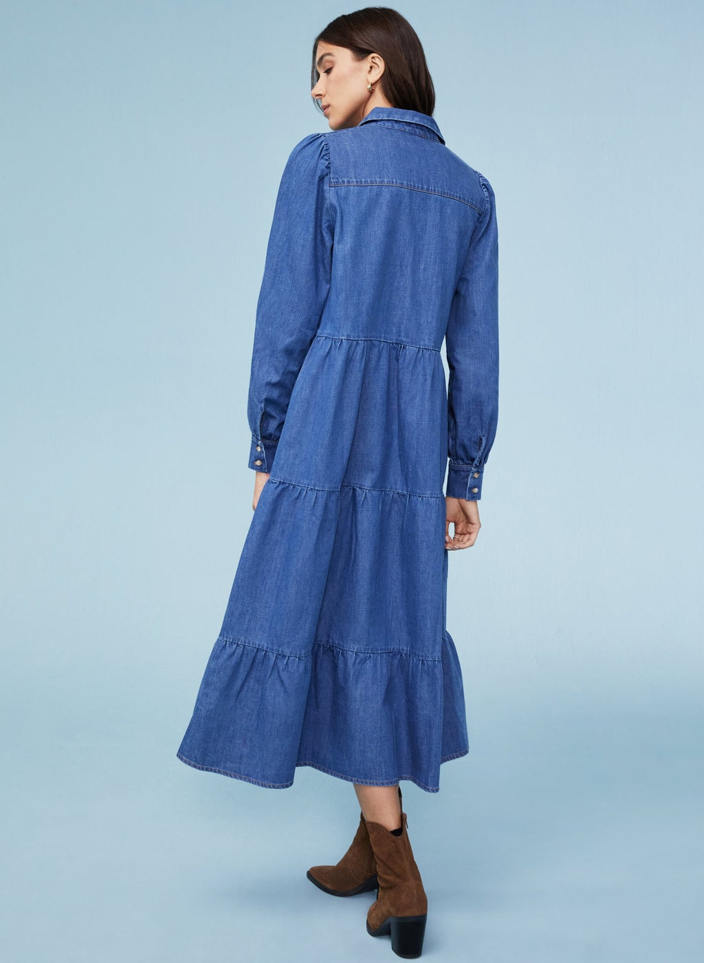 Mel Organic Cotton Dress - Washed Indigo Baukjen