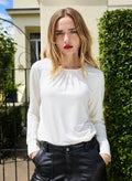 Melanie Smart Top - Cream Baukjen