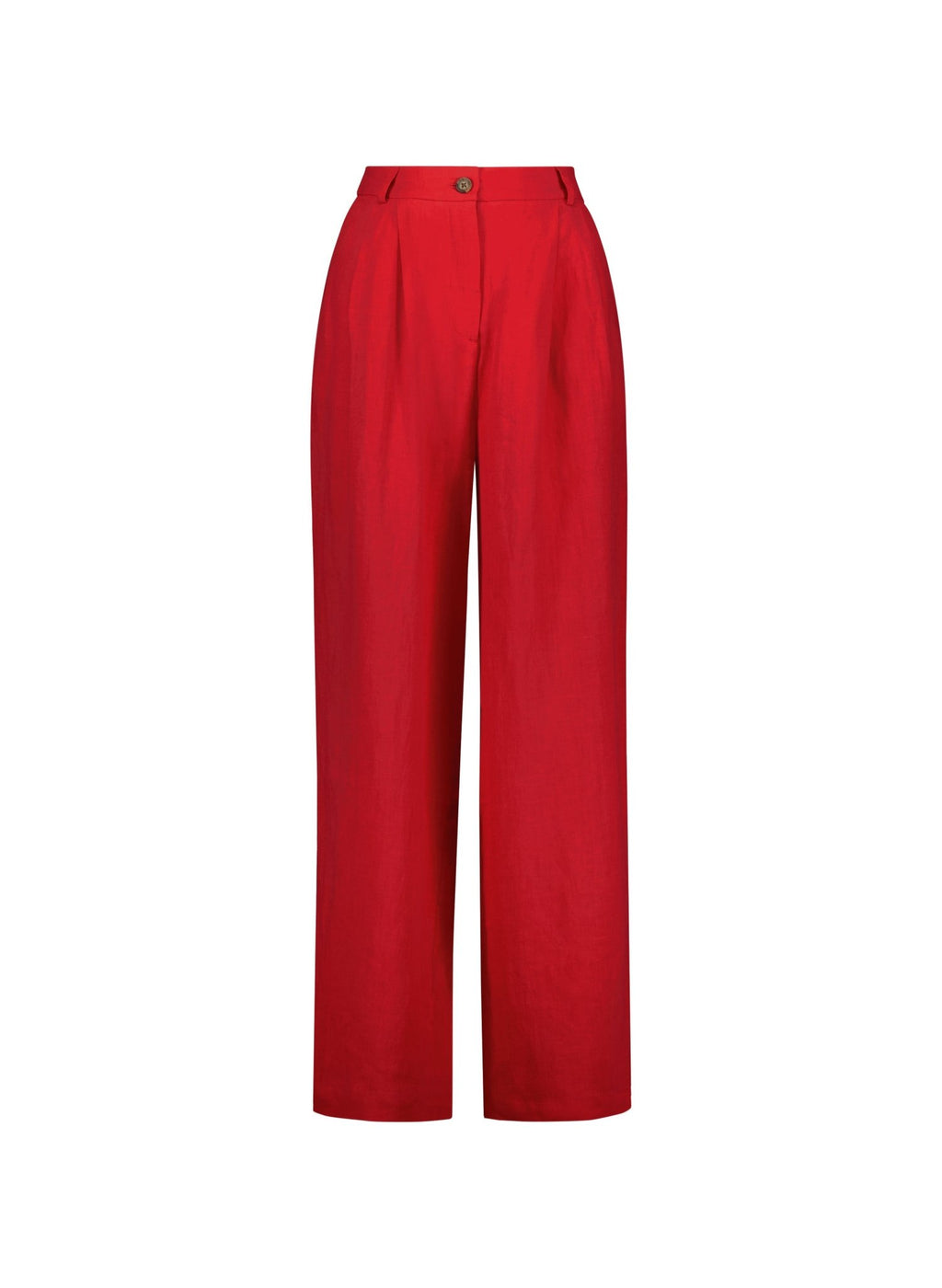 Melissa Linen Trousers - Crimson Red Baukjen