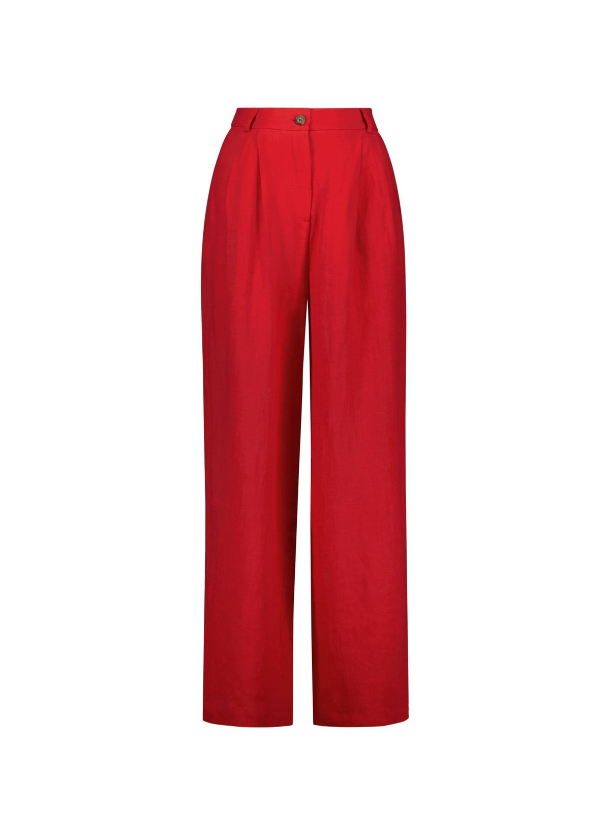 Melissa Linen Trousers - Crimson Red Baukjen