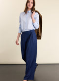 Mika Cool Wool Wide Leg Trousers - French Navy Baukjen
