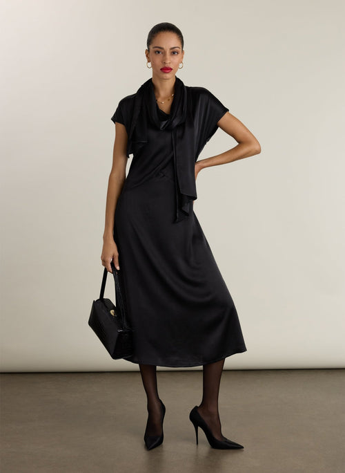 Mishka Satin Dress - Black Baukjen