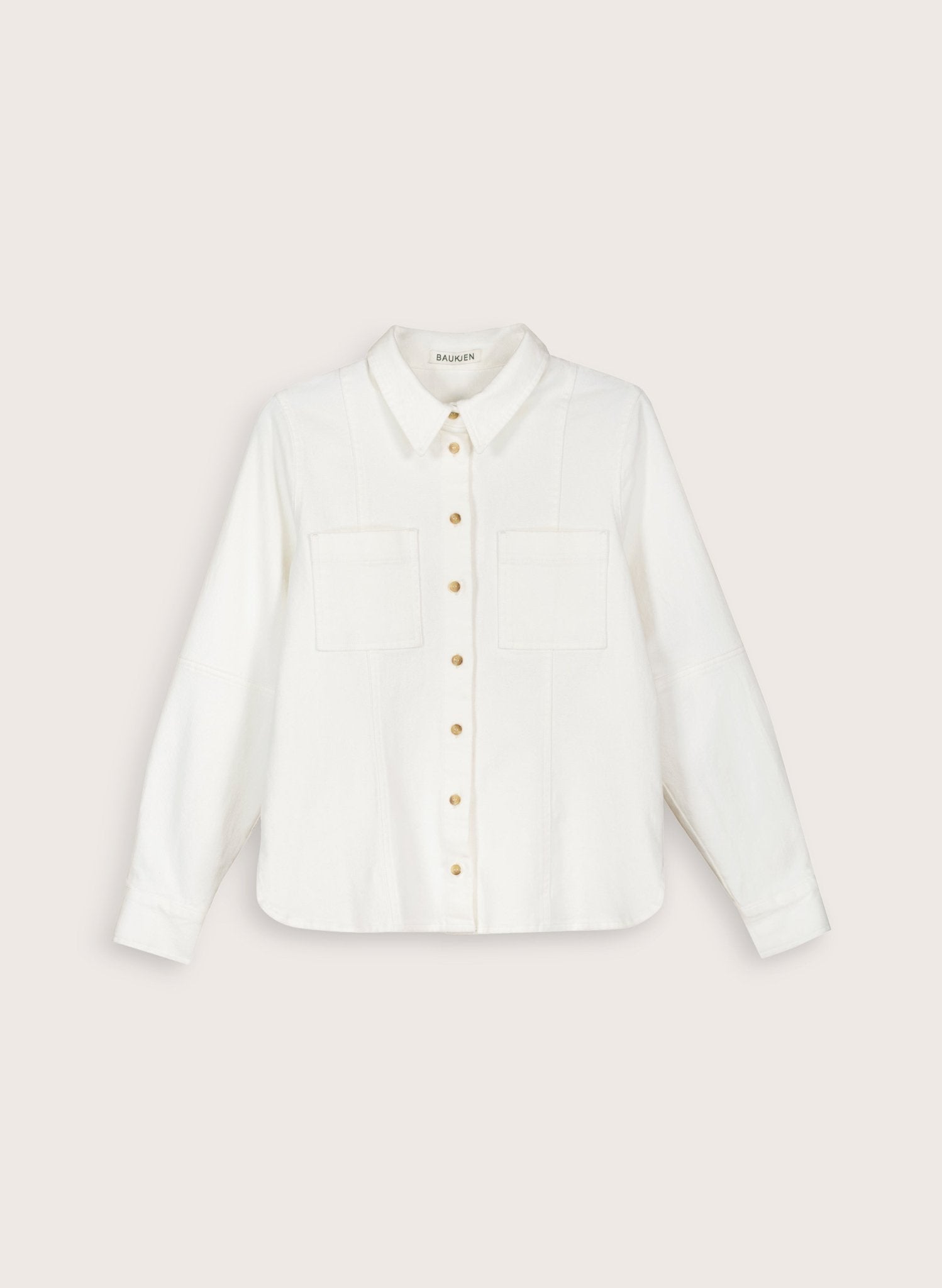Mona Organic Denim Shirt - Soft White | Baukjen