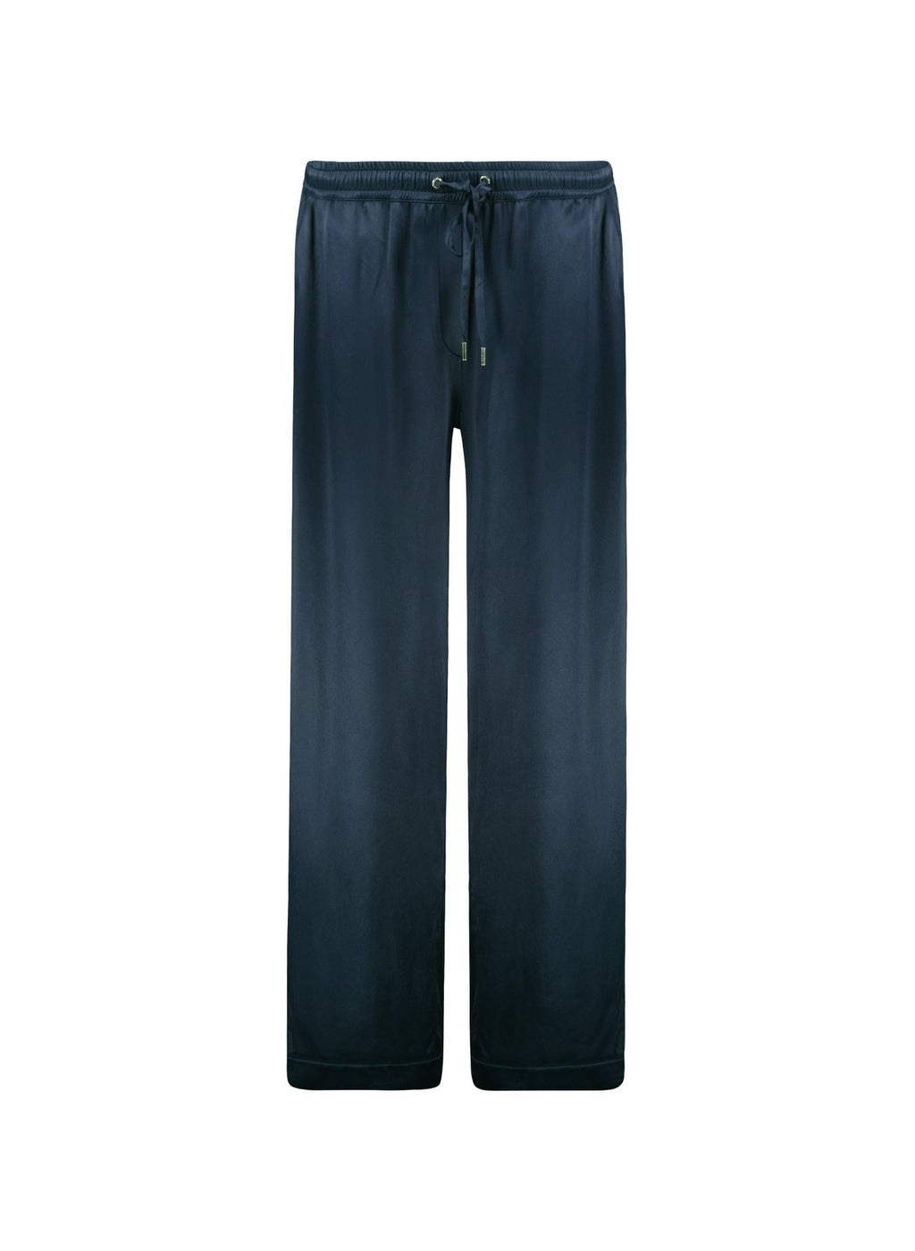 Monica Satin Wide Leg Trousers - Classic Navy Baukjen