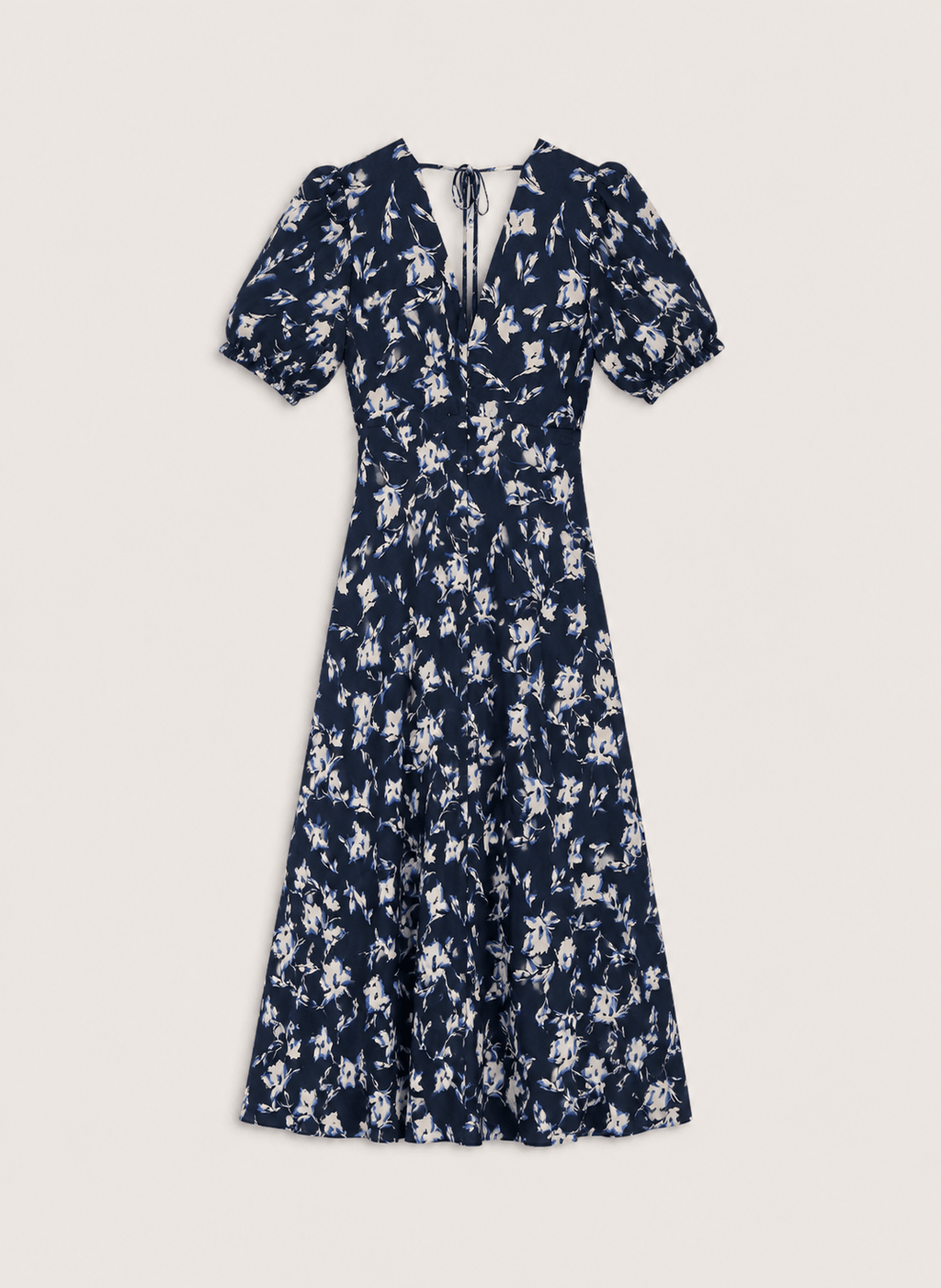 Myra A - line Dress - Navy Floral Baukjen