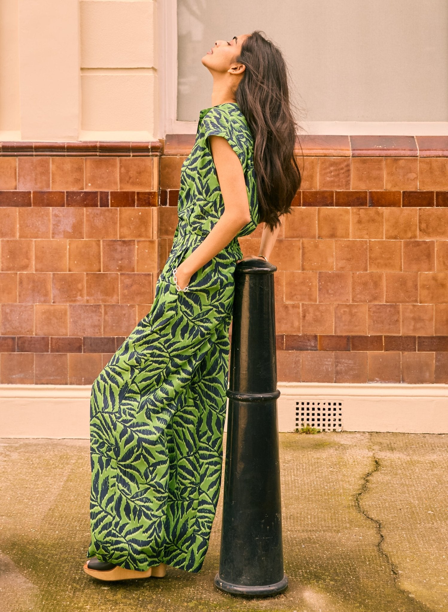 Nadine Jumpsuit  - Green Foliage Baukjen