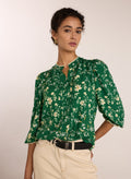 Natalia Printed Blouse - Emerald Floral Baukjen