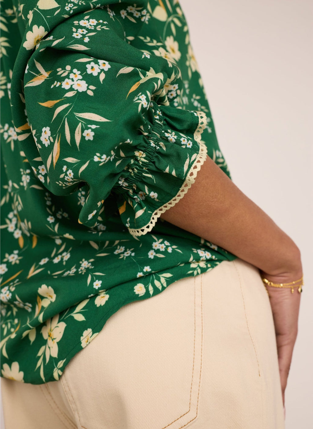 Natalia Printed Blouse - Emerald Floral Baukjen