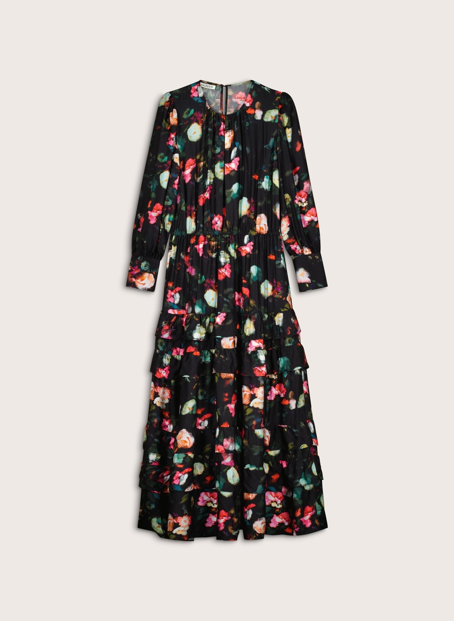 Natasha Printed Maxi Dress - Black Bouquet Baukjen