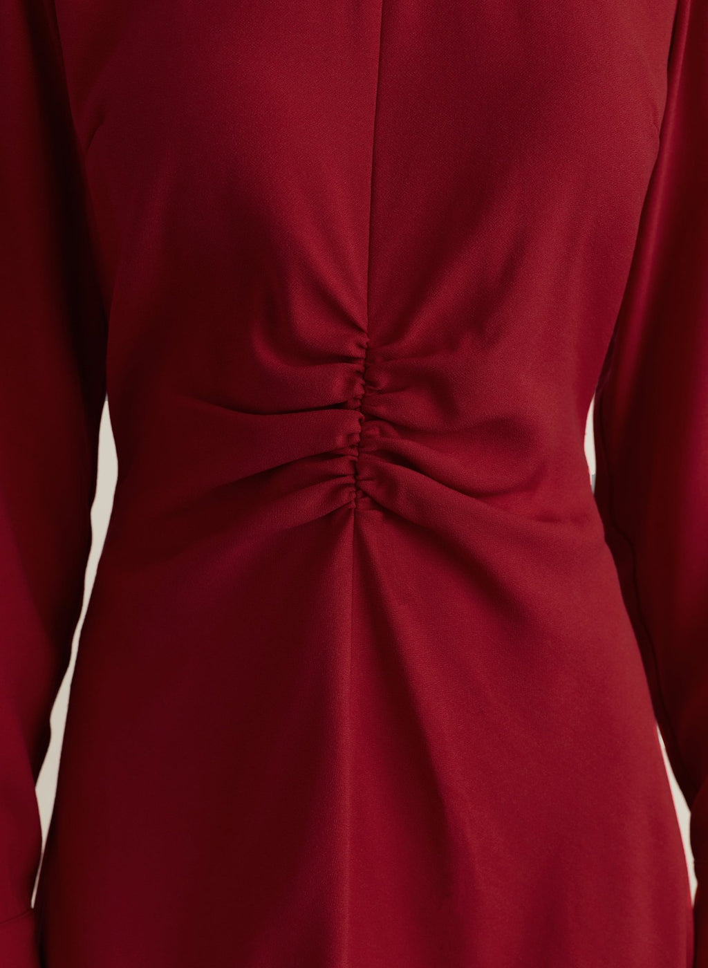 Neesha Fit and Flare Dress - Deep Red Baukjen