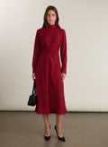Neesha Fit and Flare Dress - Deep Red Baukjen
