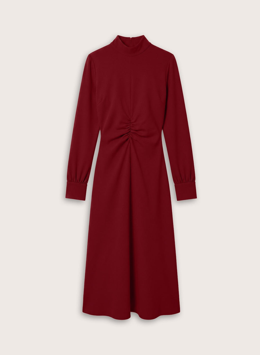 Neesha Fit and Flare Dress - Deep Red Baukjen