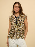 Nicole Printed Sleeveless Blouse - Brown Cheetah Baukjen