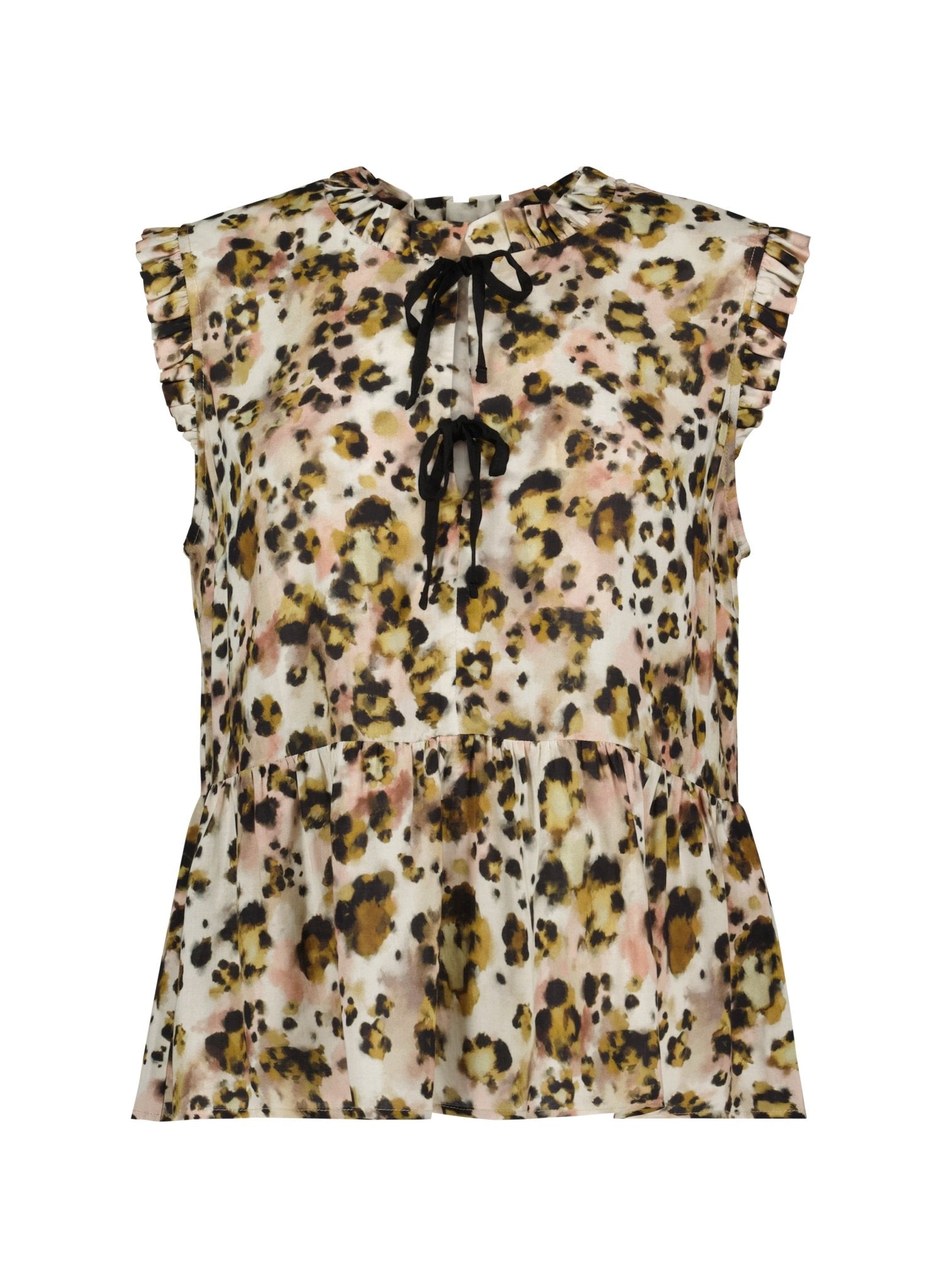 Nicole Printed Sleeveless Blouse - Brown Cheetah Baukjen
