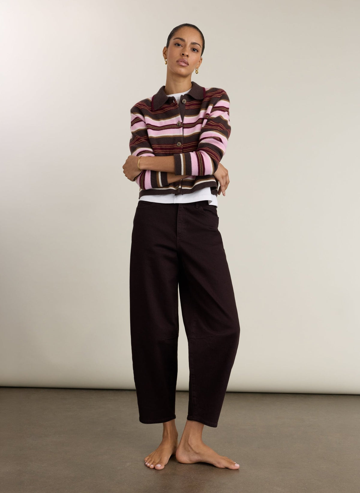 Nixi Barrel Leg Jeans - Dark Chocolate Baukjen