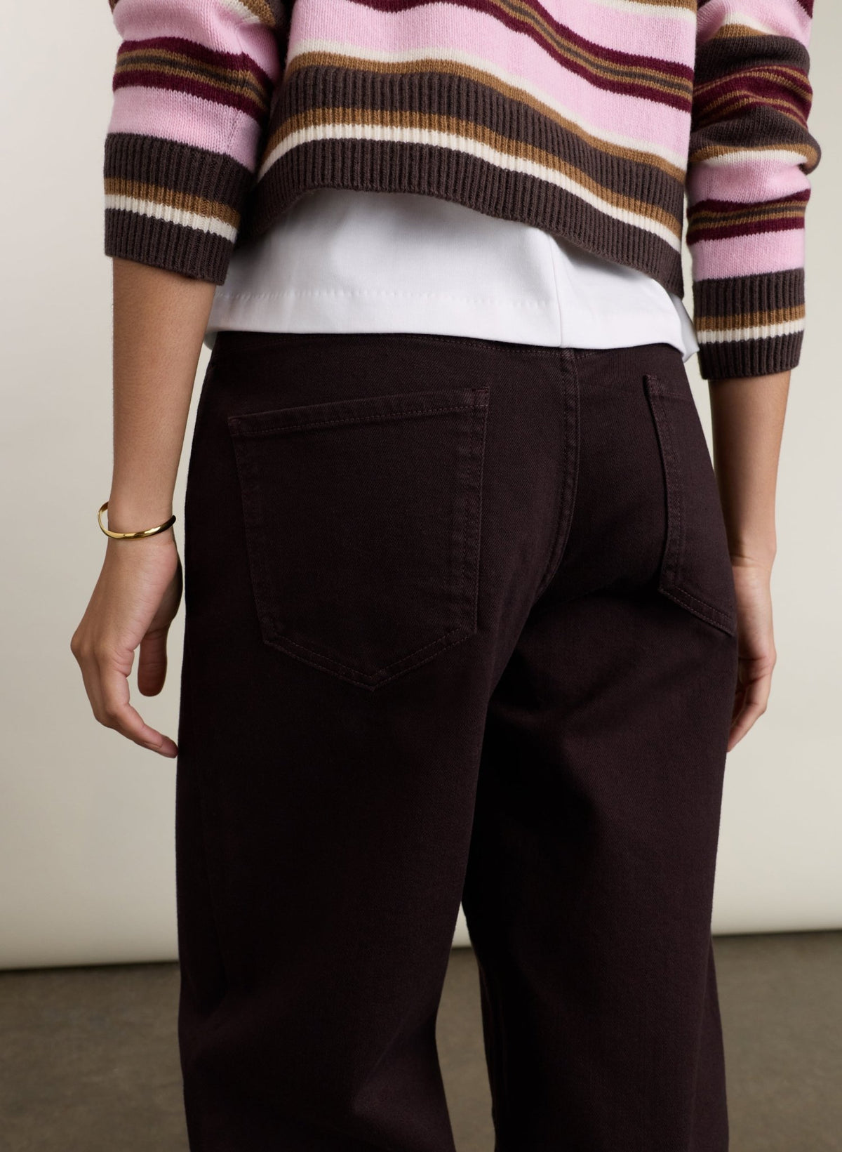 Nixi Barrel Leg Jeans - Dark Chocolate Baukjen
