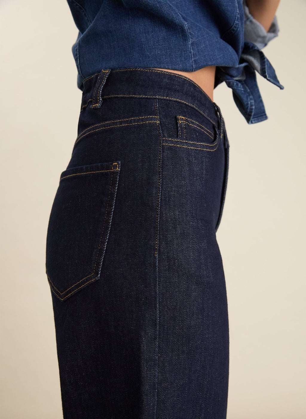 Nixi Organic Cotton Stretch Denim Barrel Jeans - Dark Denim Baukjen