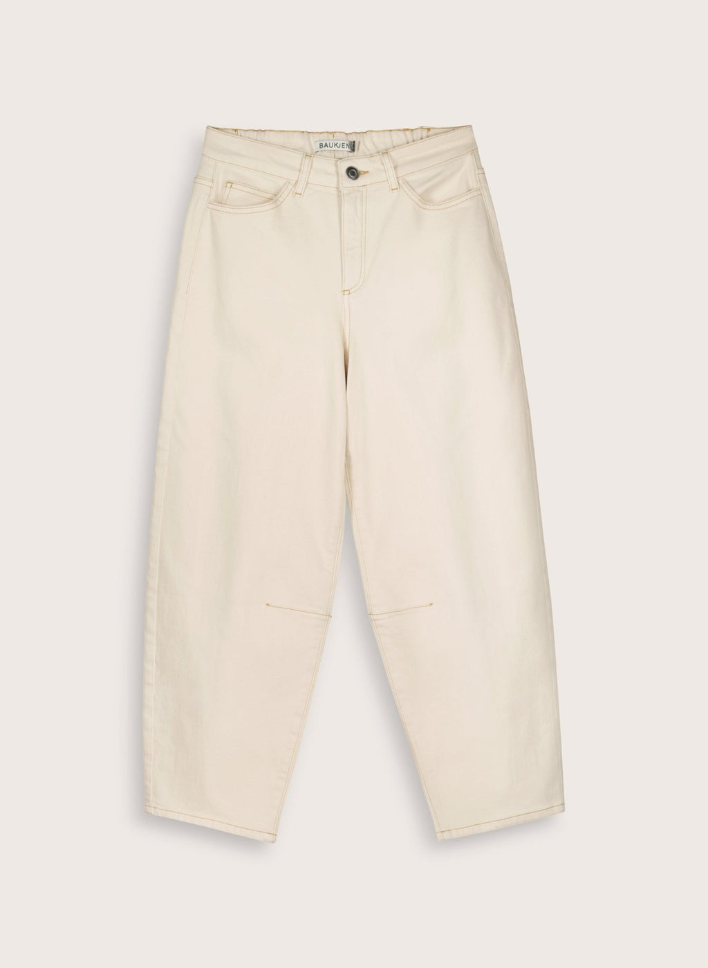 Nixi Organic Cotton Stretch Denim Barrel Jeans - Ecru Baukjen