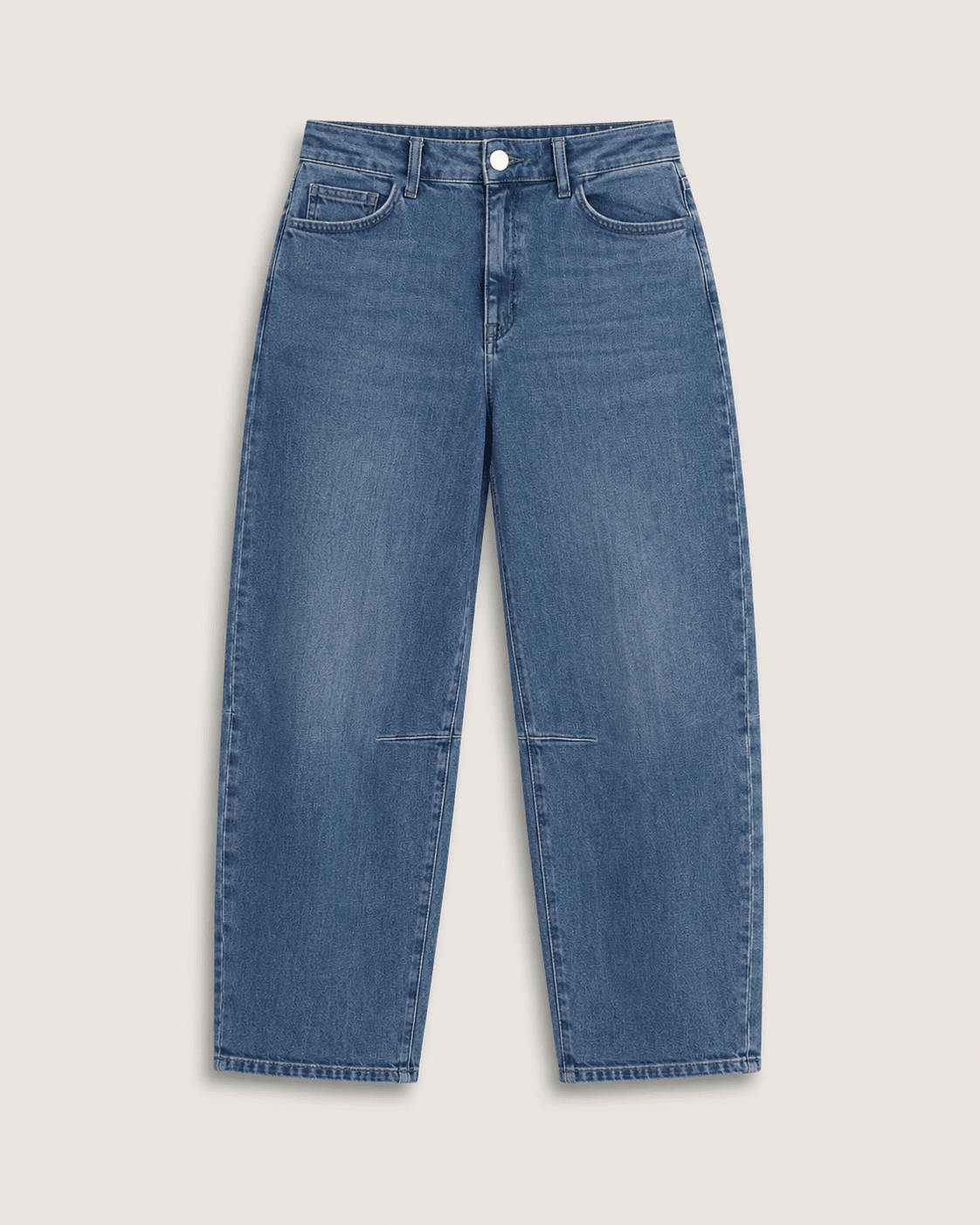 Nixi Organic Cotton Stretch Denim Barrel Jeans - Vintage Wash Baukjen