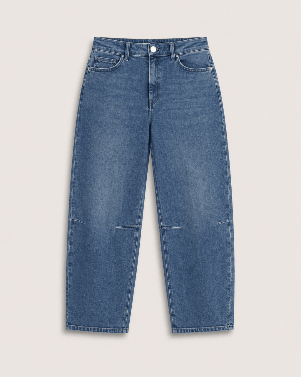 Nixi Organic Cotton Stretch Denim Barrel Jeans - Vintage Wash Baukjen
