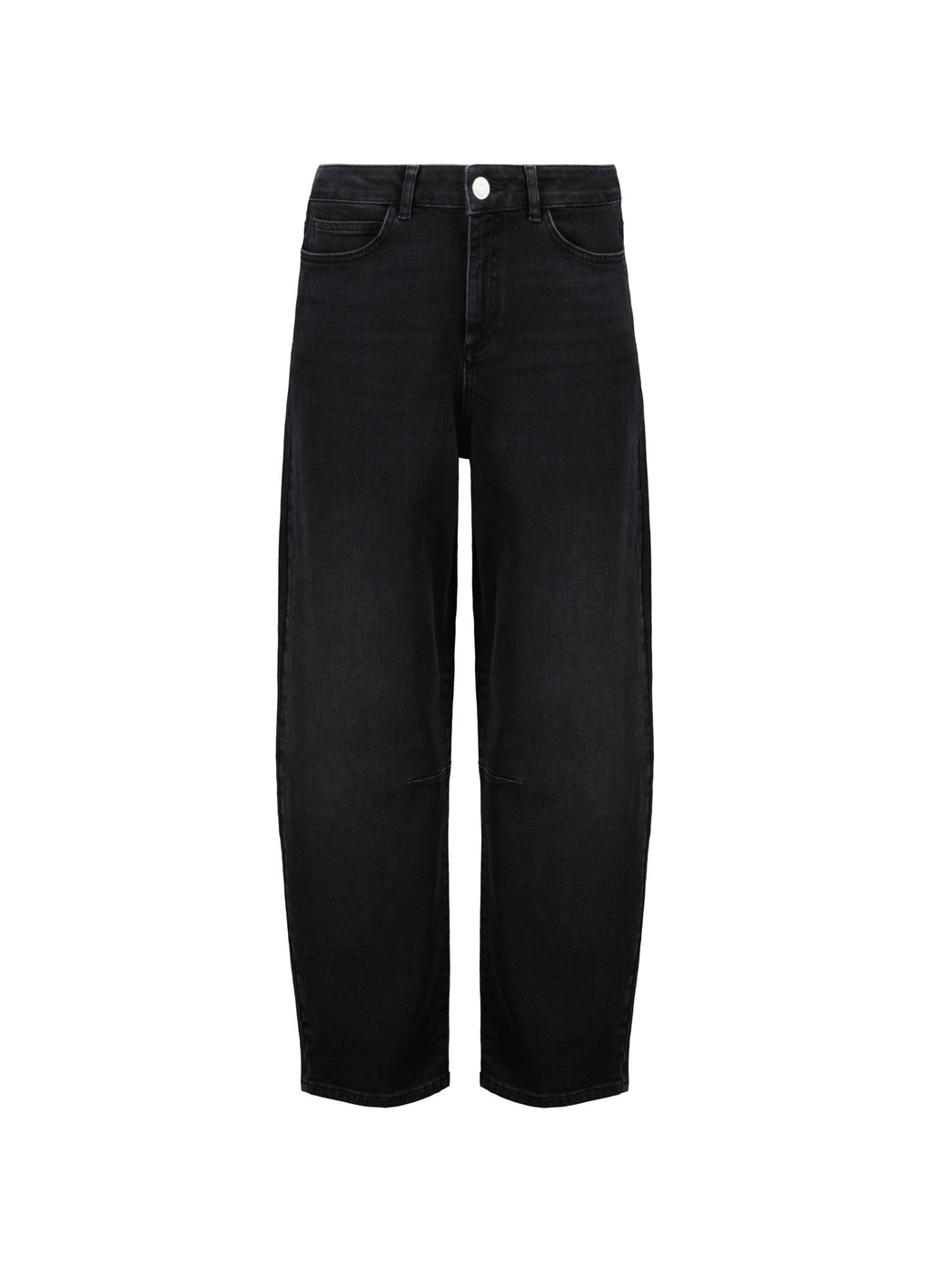 Nixi Organic Cotton Stretch Denim Barrel Jeans - Washed Black Baukjen