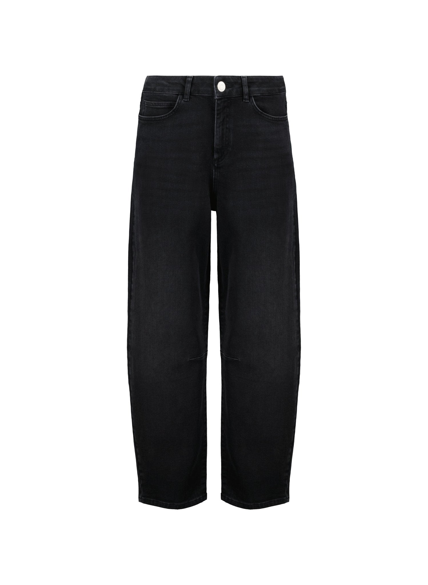 Nixi Organic Cotton Stretch Denim Barrel Jeans - Washed Black Baukjen