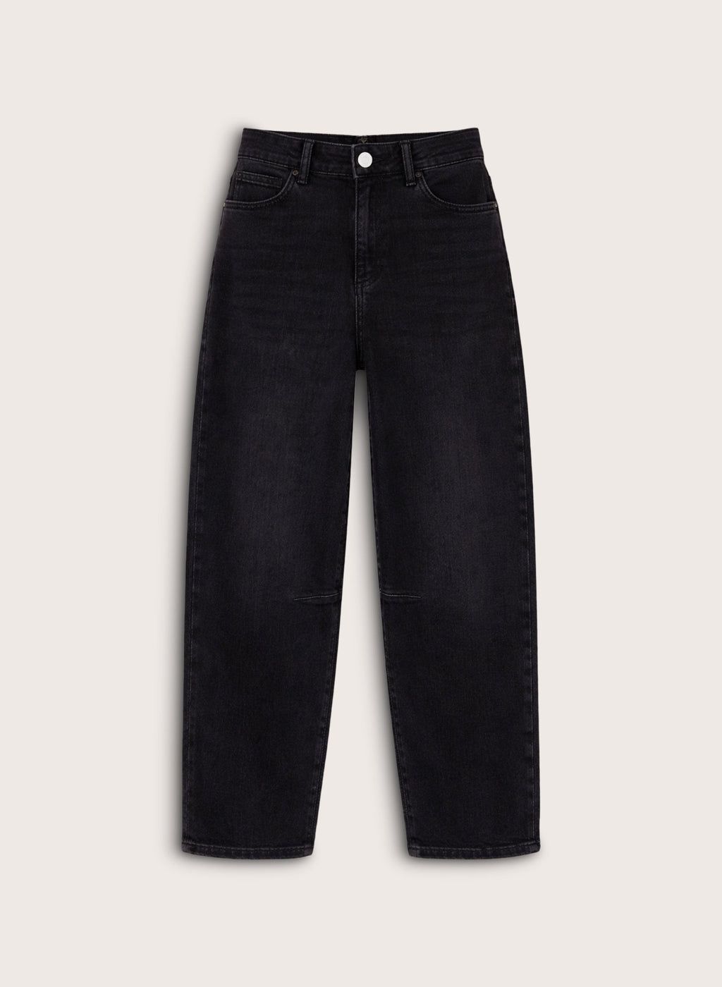 Nixi Organic Cotton Stretch Denim Barrel Jeans - Washed Black Baukjen