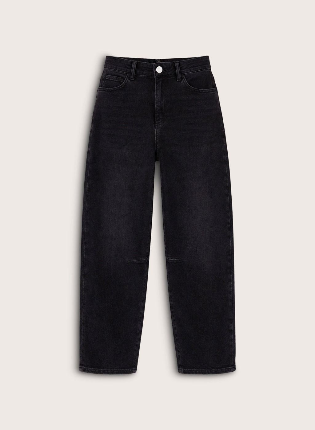 Nixi Organic Cotton Stretch Denim Barrel Jeans - Washed Black Baukjen