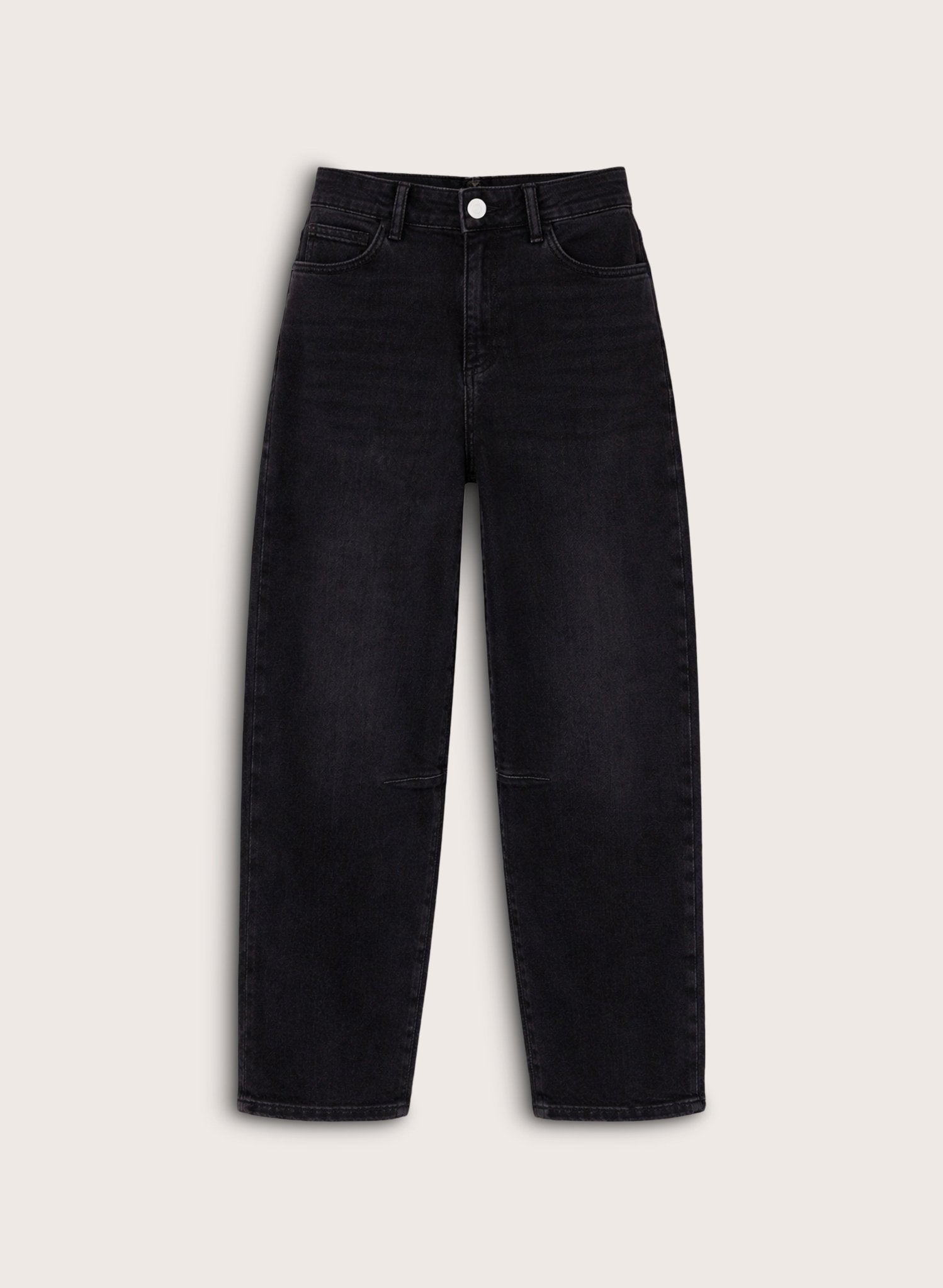 Nixi Organic Cotton Stretch Denim Barrel Jeans - Washed Black Baukjen