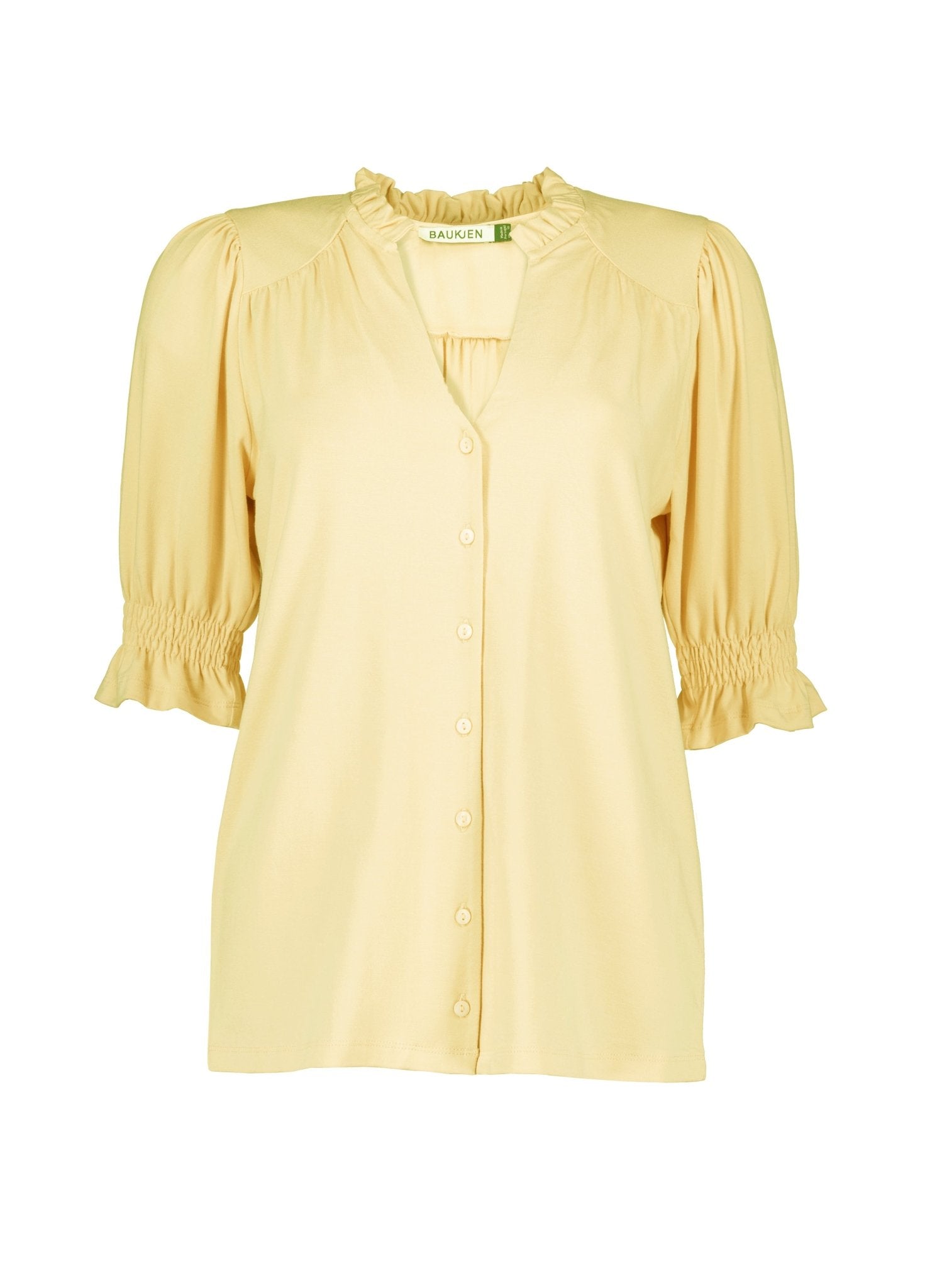 Noa Short Sleeve Blouse - Butter Yellow Baukjen