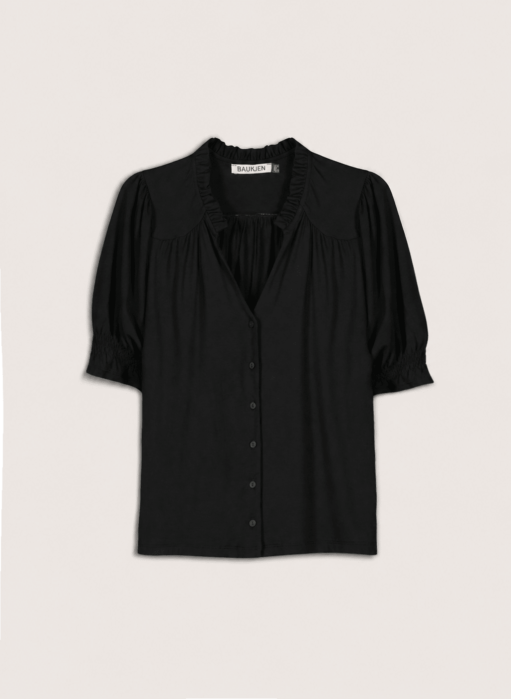 Noa Short Sleeve Blouse - Caviar Black Baukjen