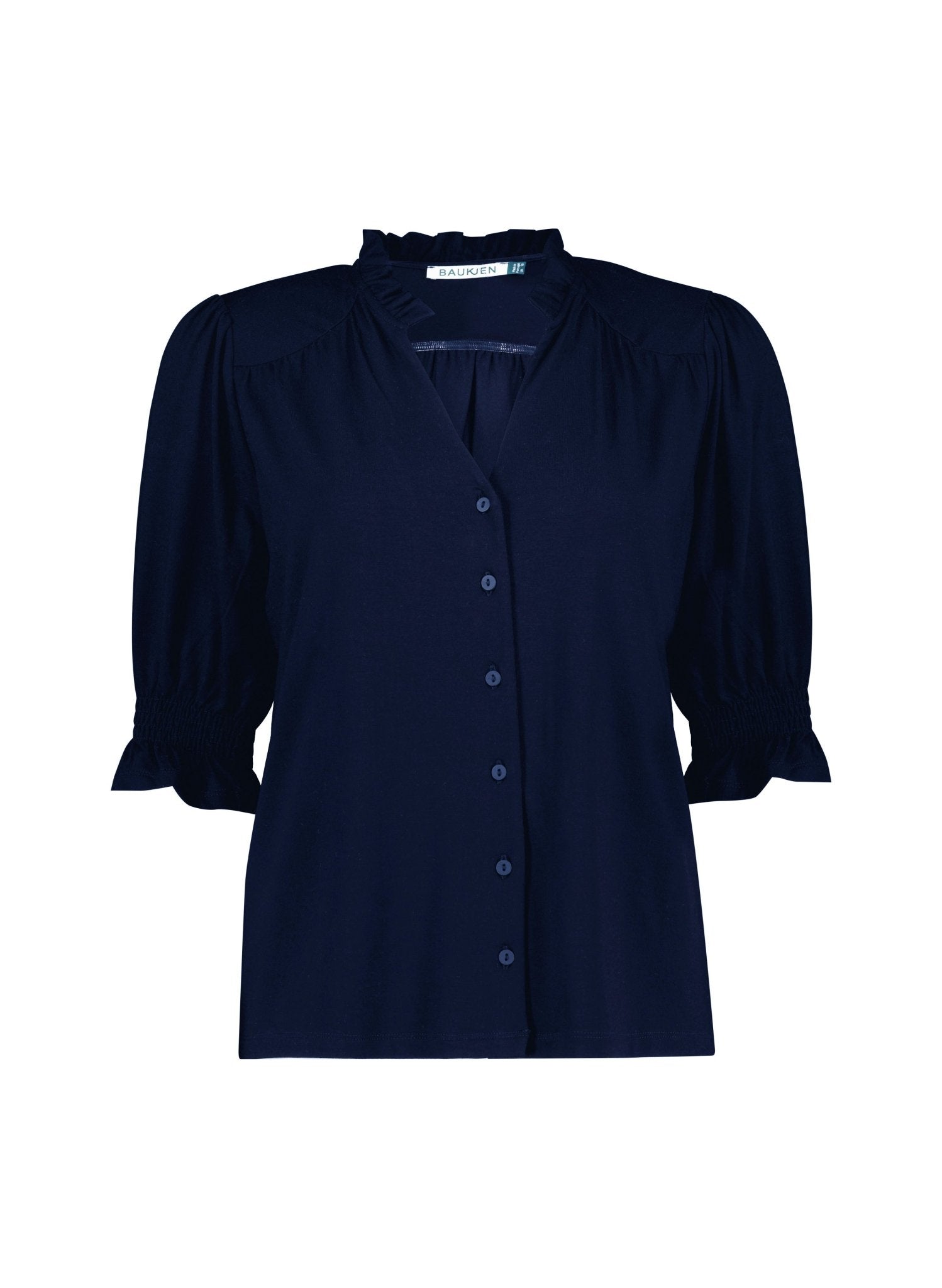 Noa Short Sleeve Blouse - Classic Navy | Baukjen