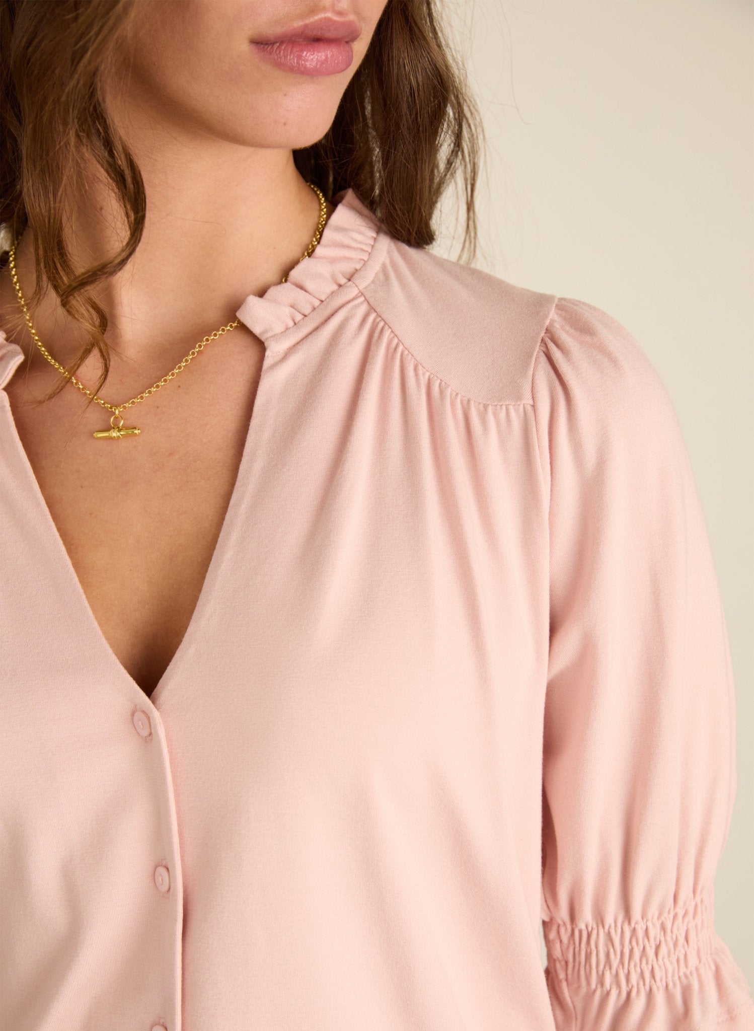 Noa Short Sleeve Blouse - Powder Pink Baukjen