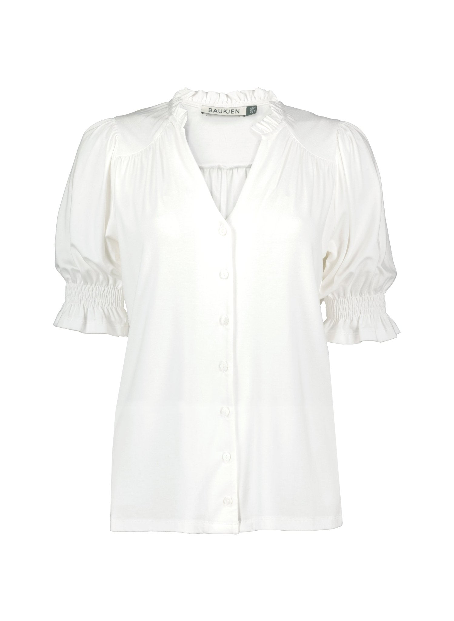 Noa Short Sleeve Blouse - Pure White Baukjen
