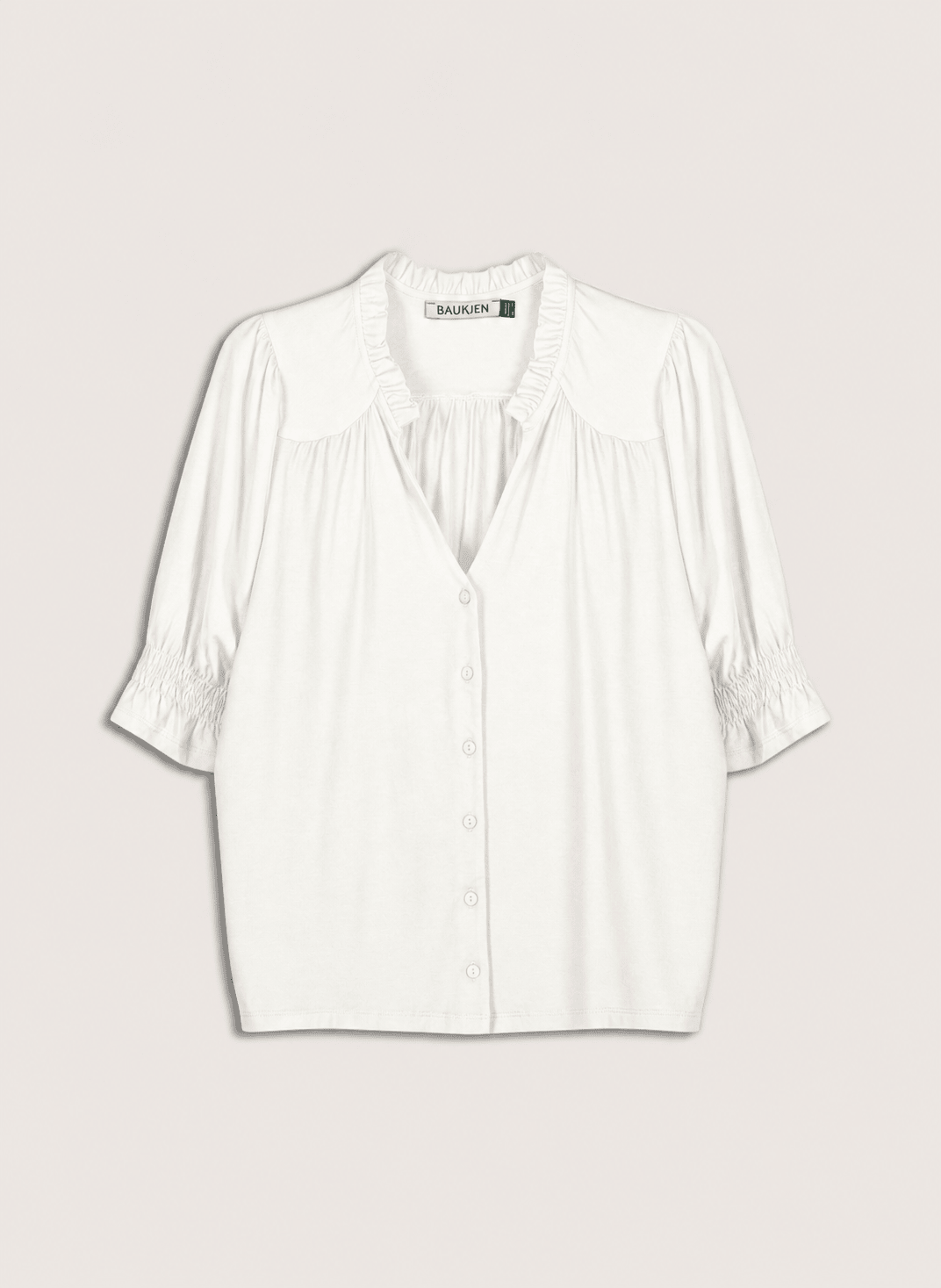 Noa Short Sleeve Blouse - Pure White Baukjen