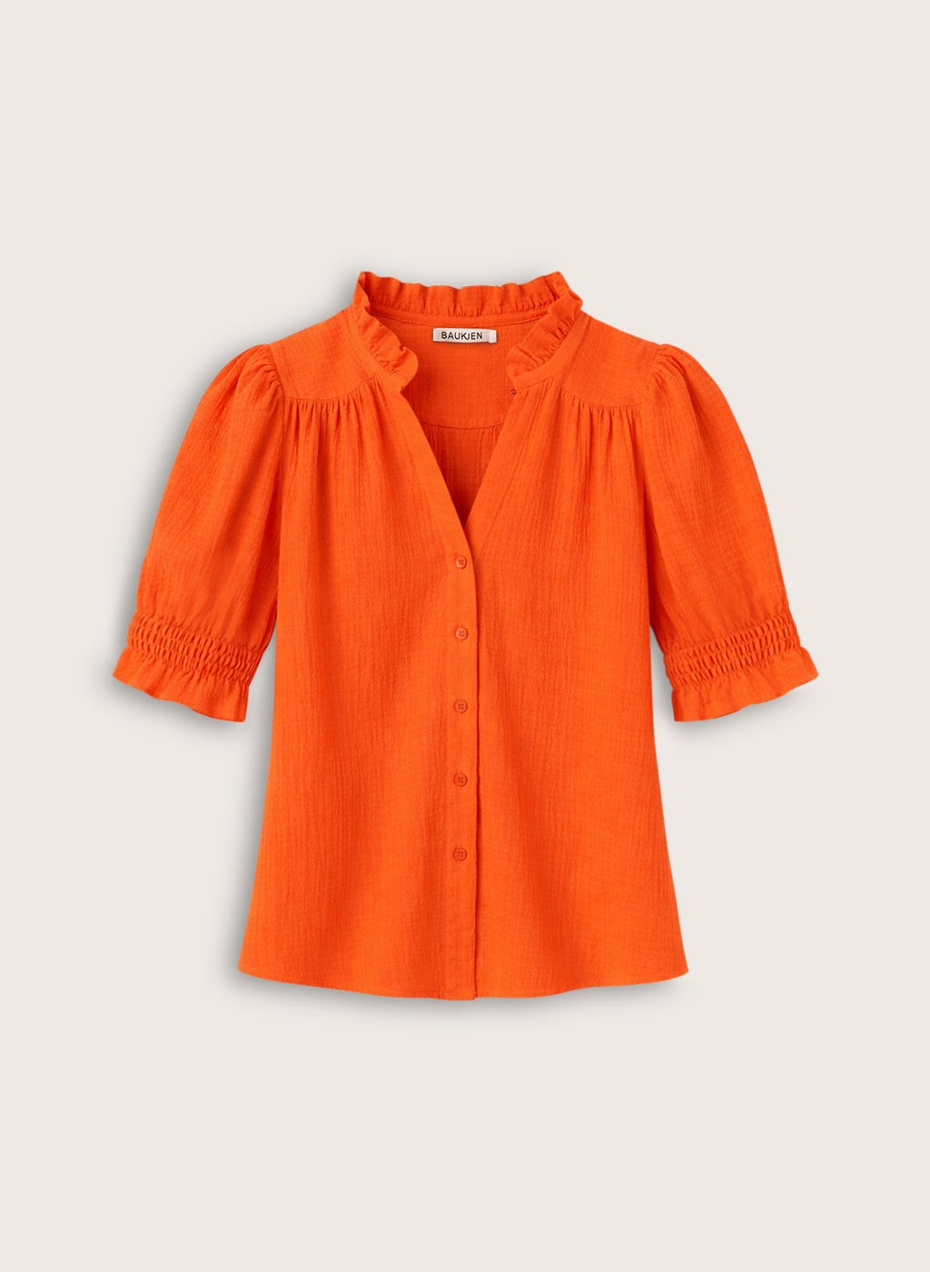 Nolan Organic Cheesecloth Blouse - Tangerine Baukjen