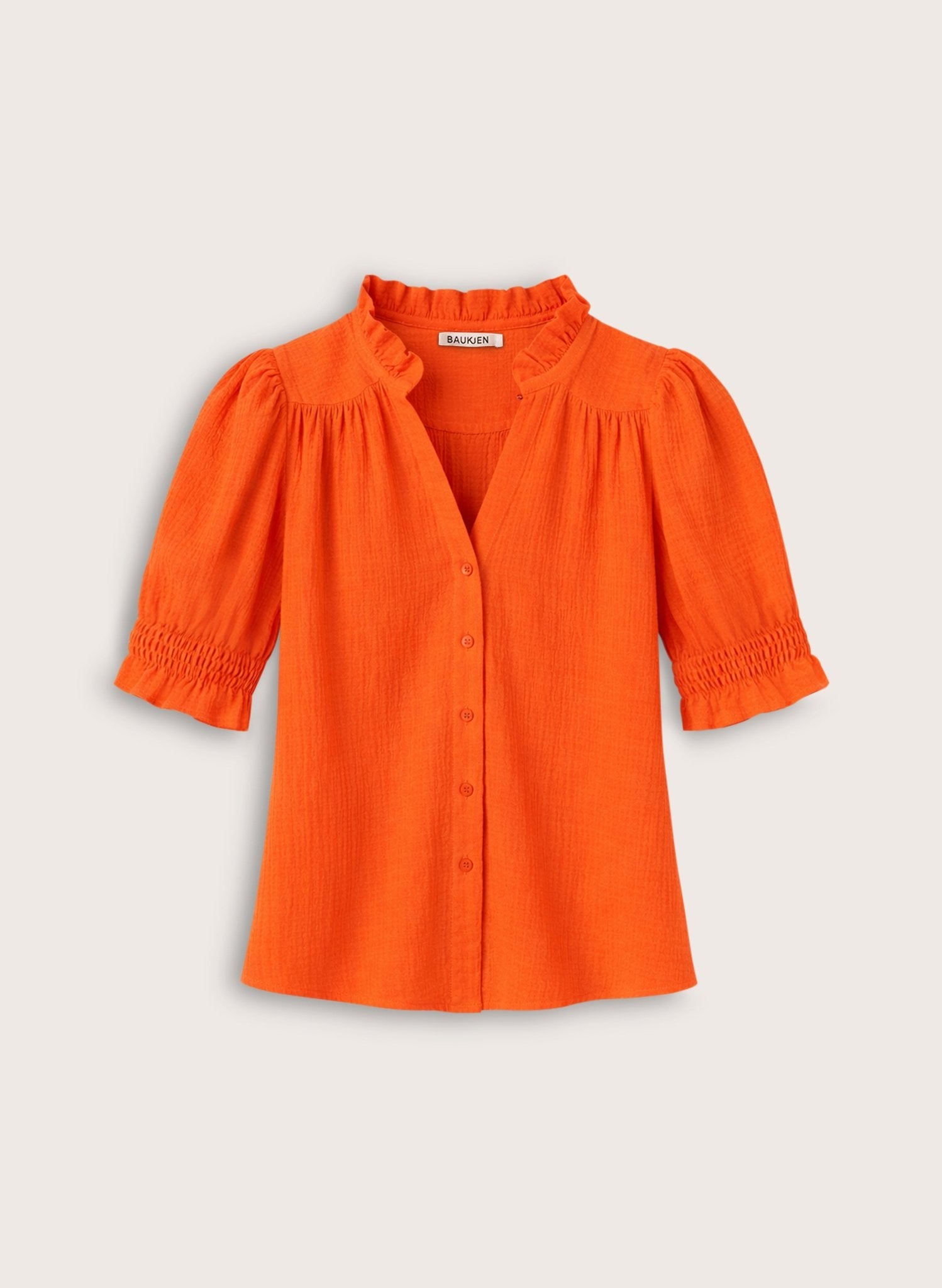 Nolan Organic Cheesecloth Blouse - Tangerine Baukjen