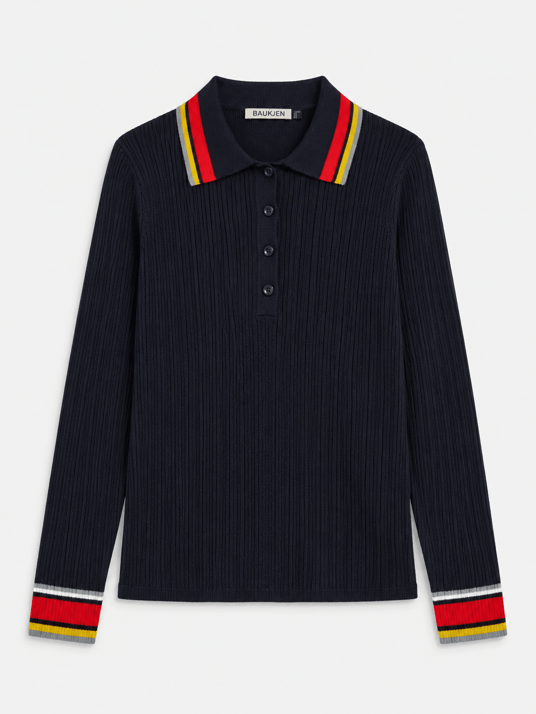 Nora Merino Wool Polo Top - Navy Baukjen