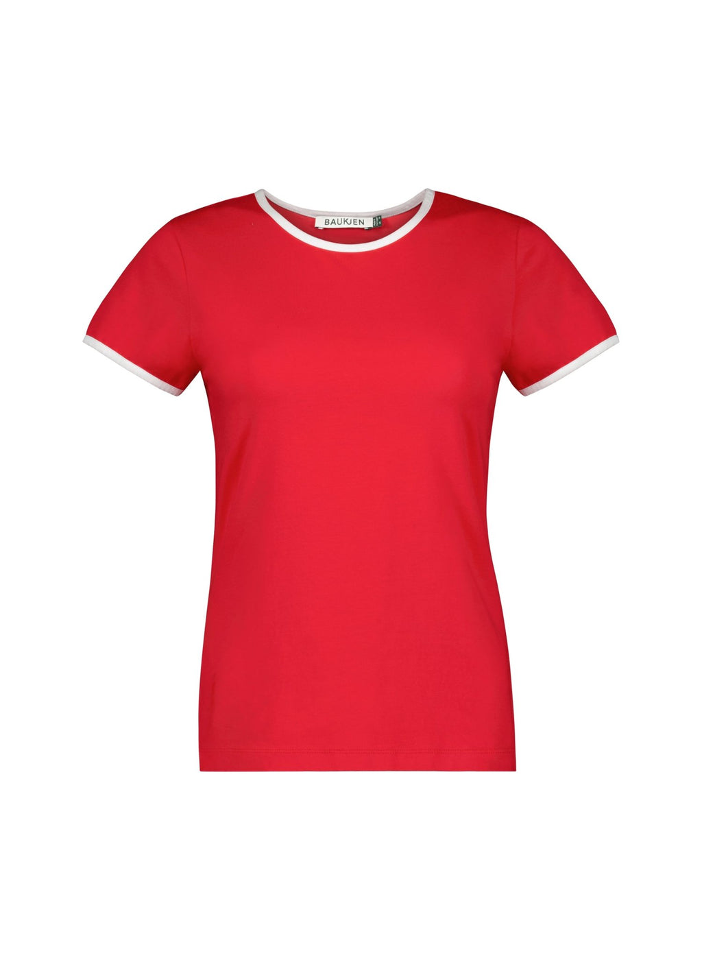 Organic Cotton Slim Tee - Crimson & White Baukjen