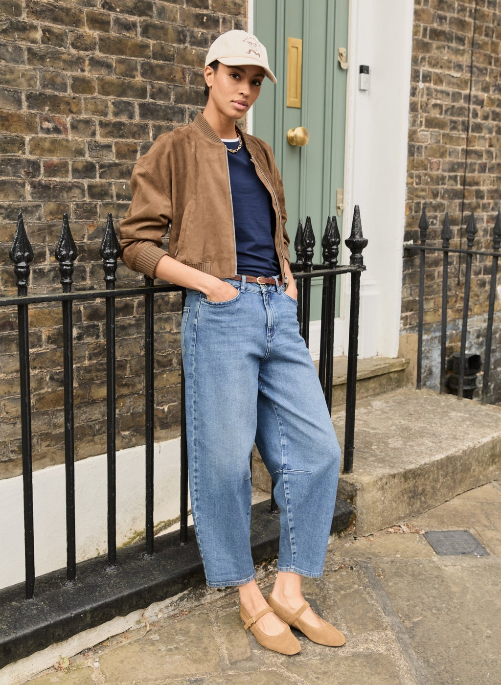 Organic Cotton Slim Tee - Deep Indigo & Pure White Baukjen