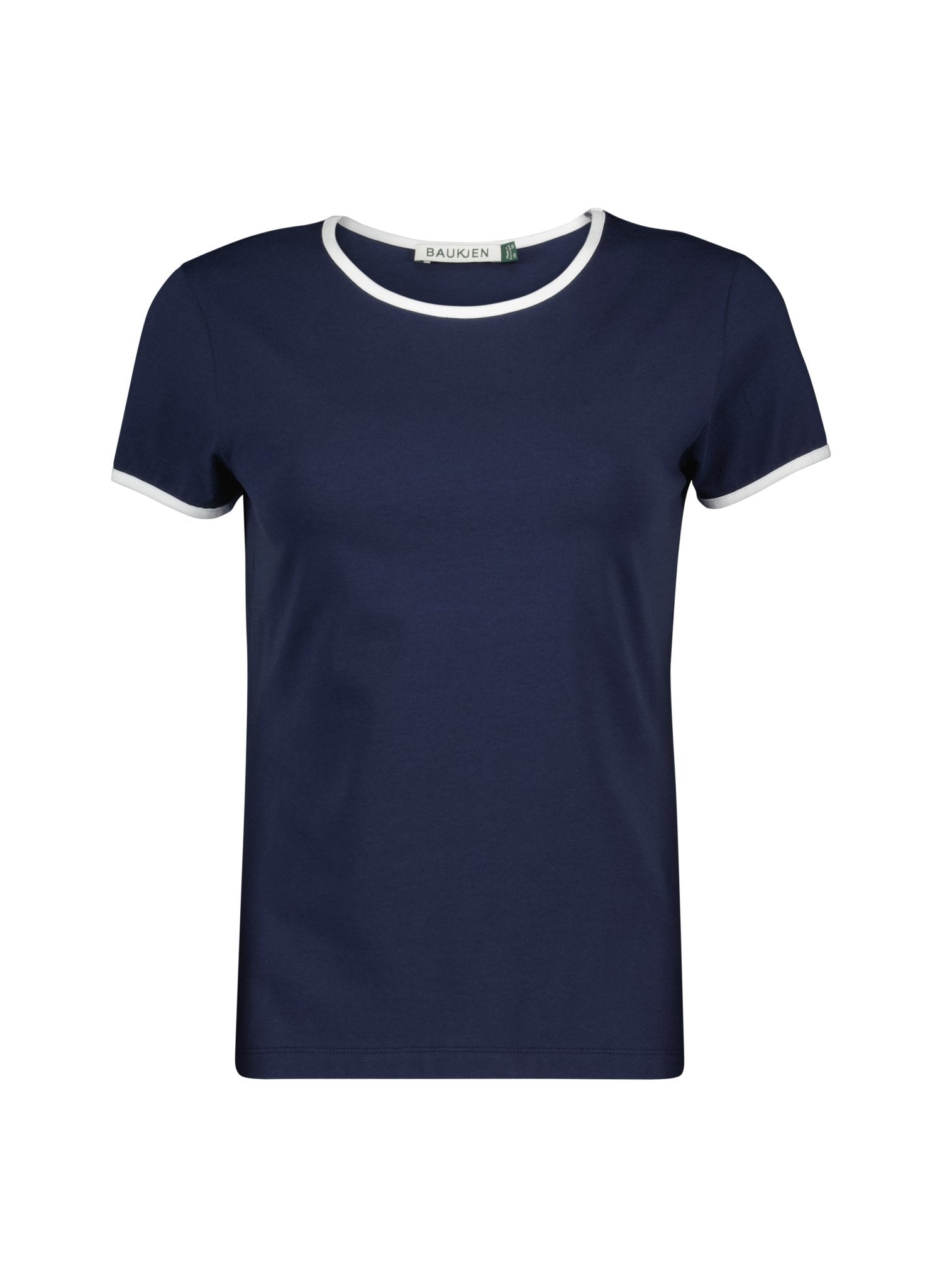 Organic Cotton Slim Tee - Deep Indigo & Pure White Baukjen