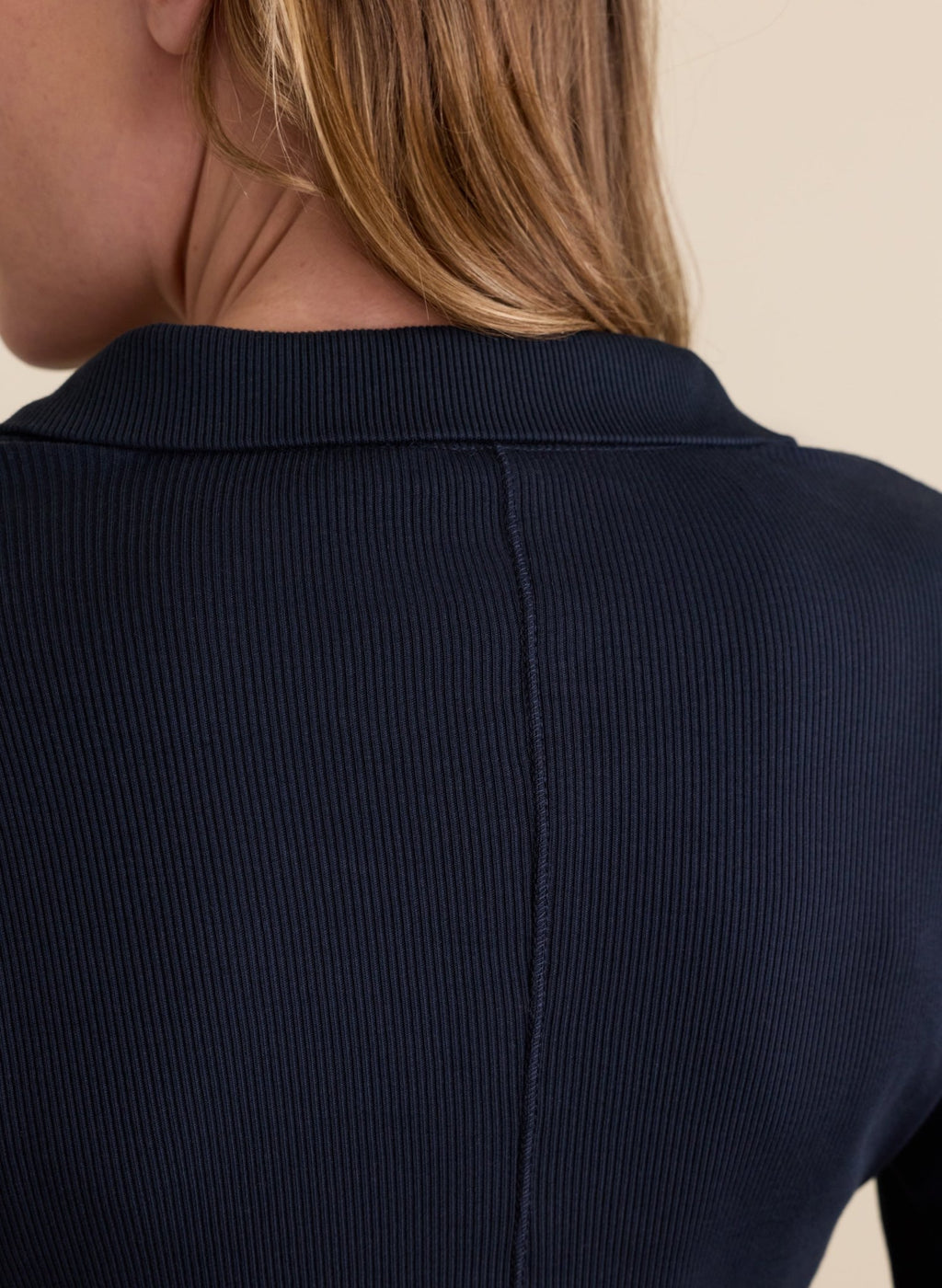 Organic Cotton Zip Collar Top - Classic Navy Baukjen