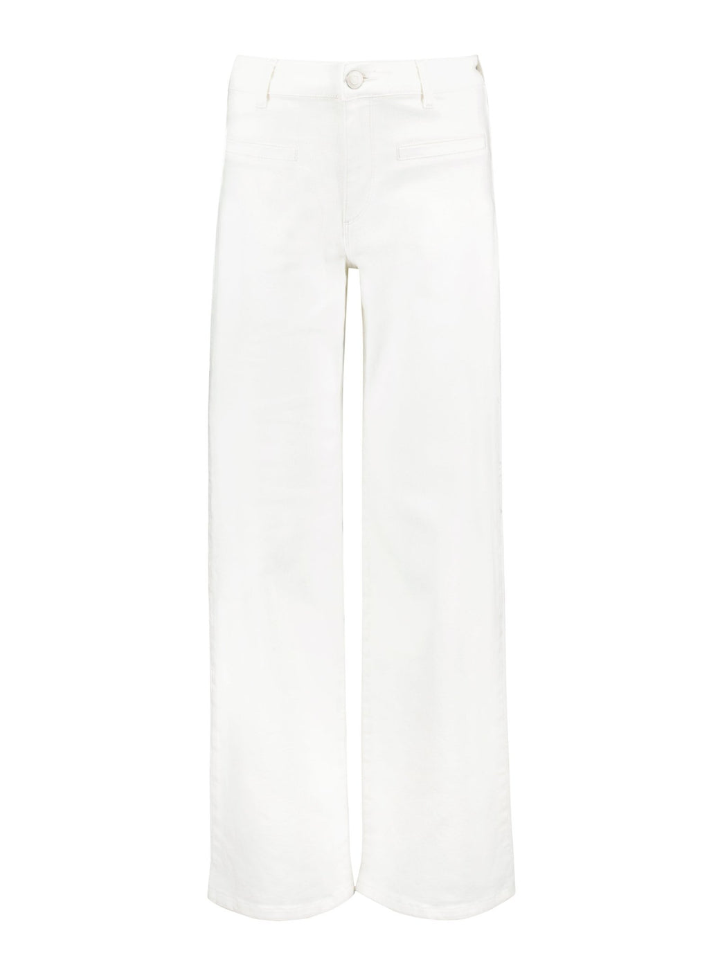 Organic Stretch Cotton Pocket Wide Leg Jeans - Soft White Baukjen