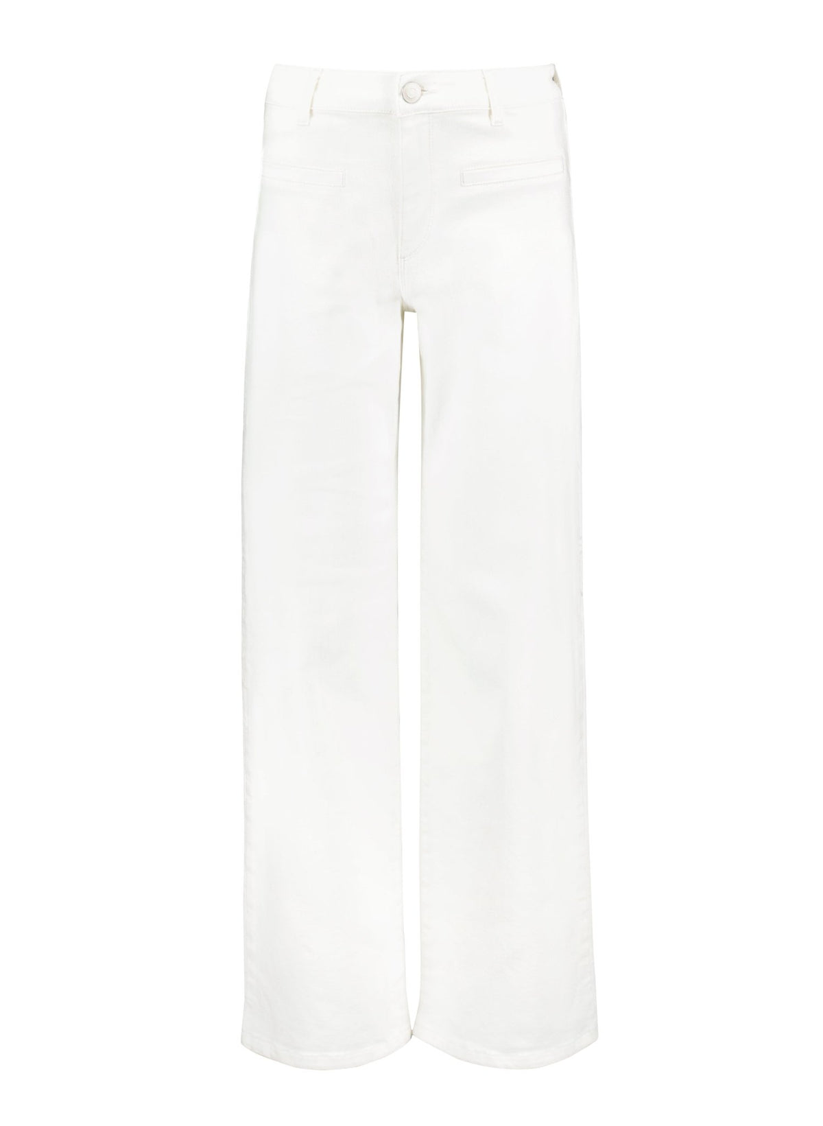 Organic Stretch Cotton Pocket Wide Leg Jeans - Soft White Baukjen