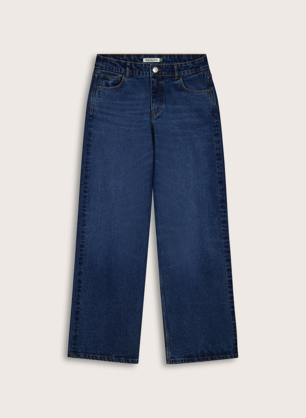 Organic Stretch Cotton Wide Leg Slouch Jeans - Dark Indigo Baukjen