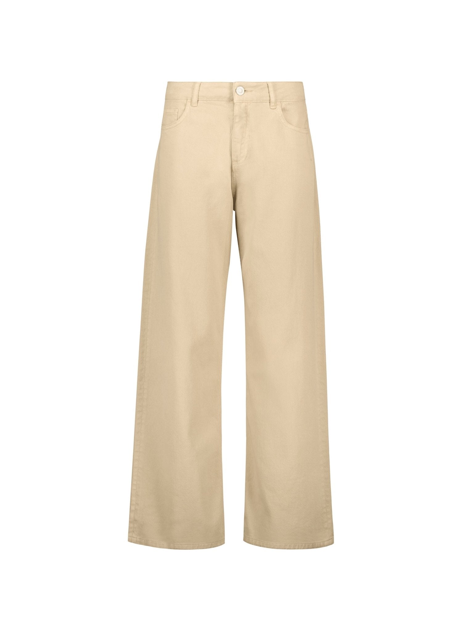 Organic Stretch Cotton Wide Leg Slouch Jeans - Sand Baukjen