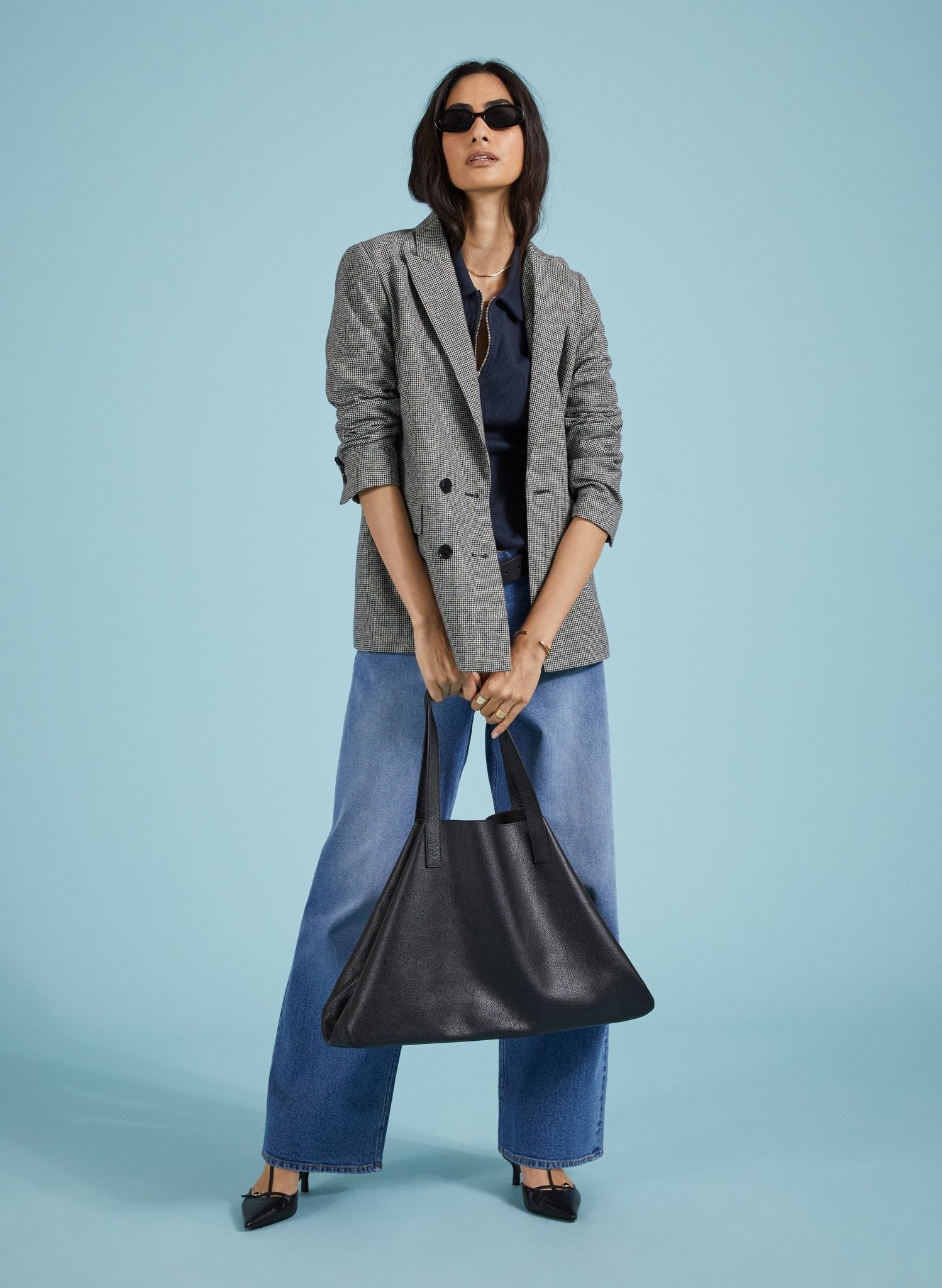 Organic Zip Collar Top - Classic Navy Baukjen