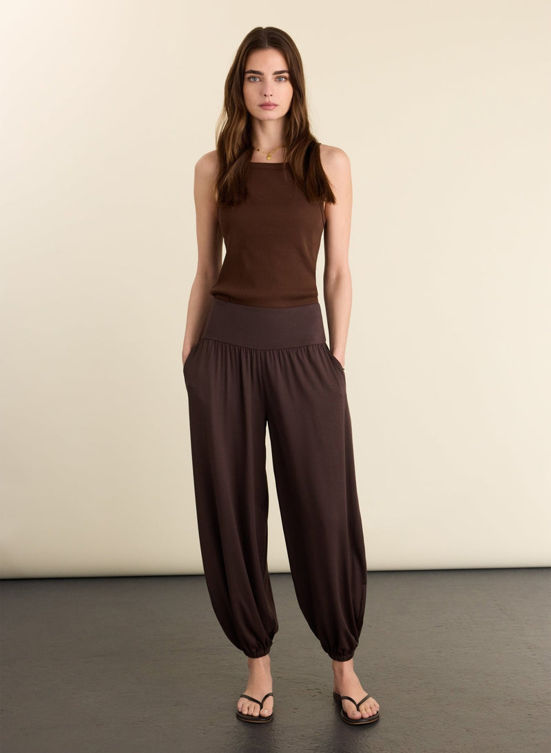 Otis Jersey Balloon Trousers - Dark Chocolate Baukjen