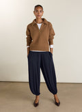 Otis Jersey Balloon Trousers - Navy Baukjen
