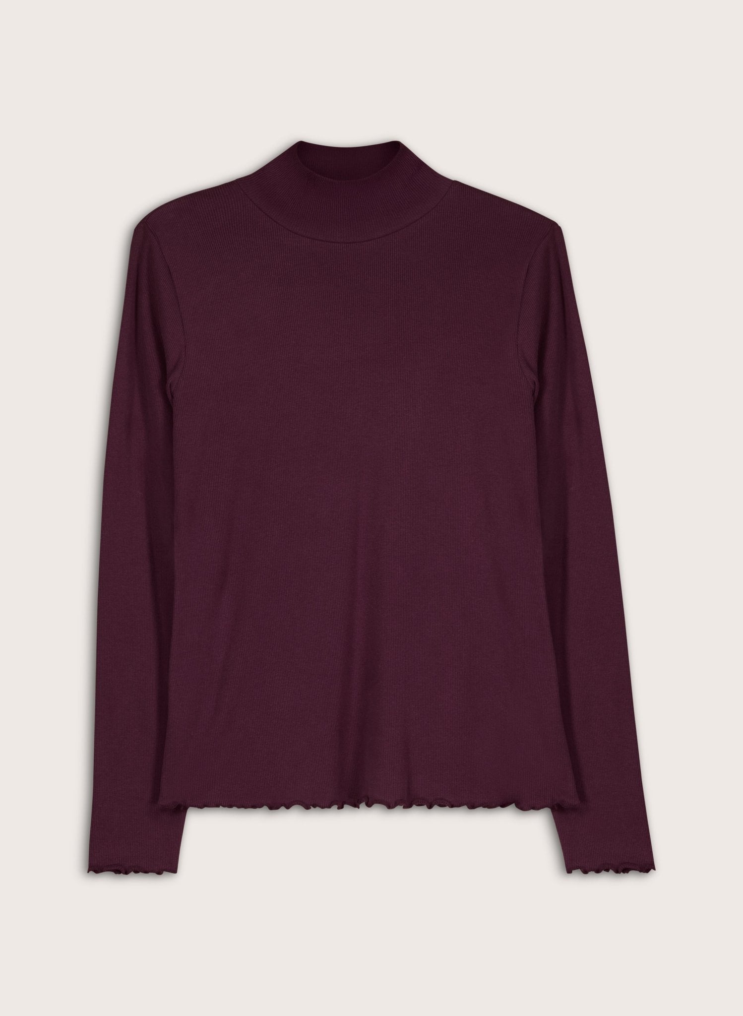 Paige Luxe Turtleneck Top - Plum Baukjen